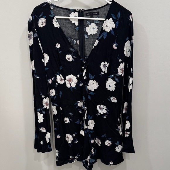 Kendall & Kylie Pants - Kendall & Kylie Black Floral Jumpsuit